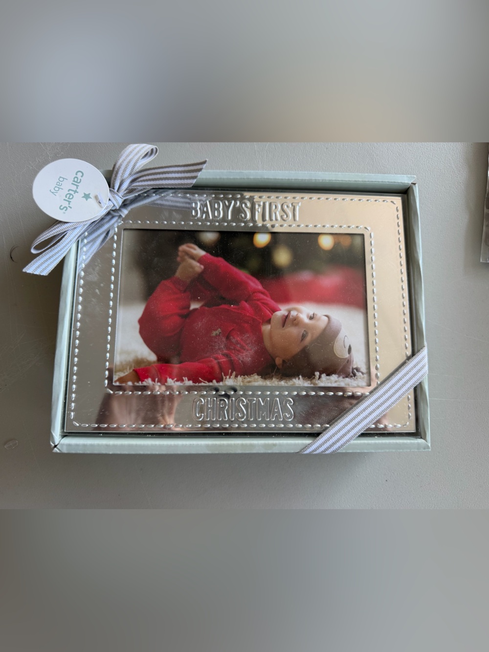 Carter's Silver 'Baby's First Christmas' Photo Frame - Silver